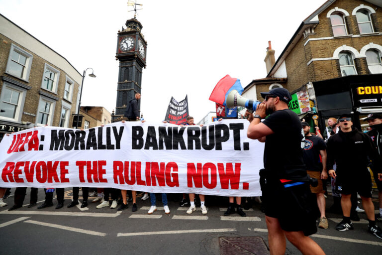 Crystal Palace Fans Protest Against UEFA Decision to Demote The Club From Europa League To The Europa Conference League